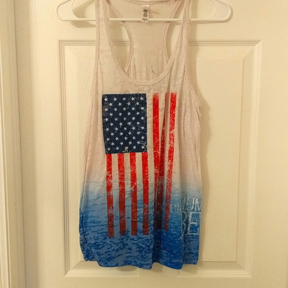 Large American Flag Tank Top